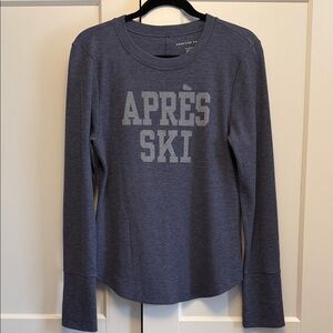 American Eagle Outfitters Textured Blue Crewneck